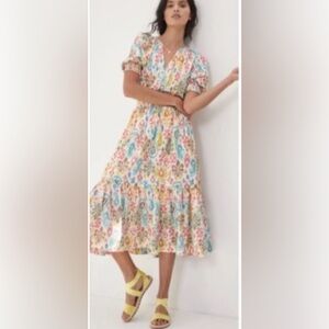 Anthropologie Patterned Midi Dress - Size XS